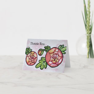 Carte De Remerciements Fleurs roses