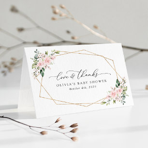 Carte De Remerciements Fleurs Rouges, Fleurs Roses, Boho, Baby shower