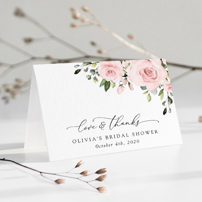 Carte De Remerciements Fleurs Rouges, Fleurs Roses, Boho, Fête des mariée (Créateur téléchargé)