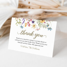 Carte De Remerciements Fleurs sauvages Bébé en fleurs Baby Shower