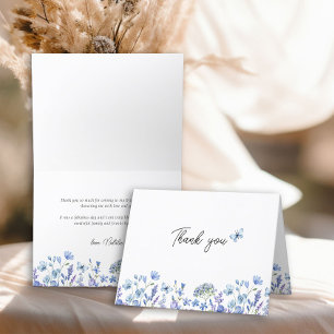 Carte De Remerciements Fleurs Sauvages Bleues Florale Délicate
