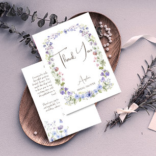 Carte De Remerciements Fleurs sauvages bohèmes douche de mariée