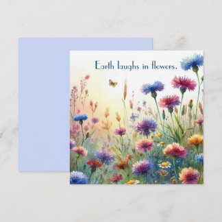 Carte De Remerciements Fleurs sauvages & Citation	