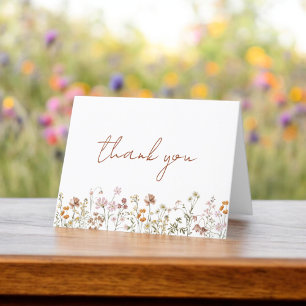 Carte De Remerciements Fleurs sauvages Décoration de Jardin Bohème pour u