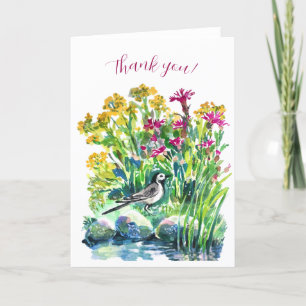 Carte De Remerciements Fleurs sauvages et un pied