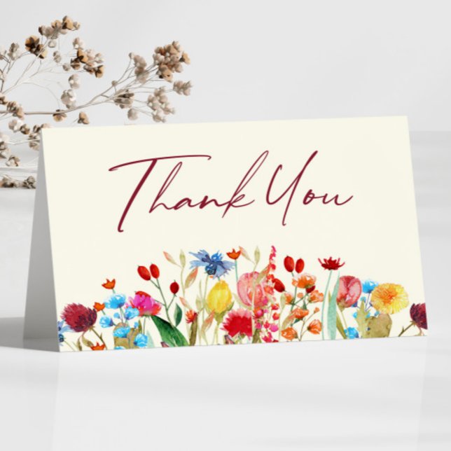 Carte De Remerciements Fleurs sauvages fleurs sauvages Jardin Floral (Créateur téléchargé)