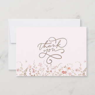 Carte De Remerciements Fleurs sauvages rustiques avec photo florale bohèm