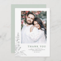 Fleurs sauvages Sage Élégant Mariage Remerciement 