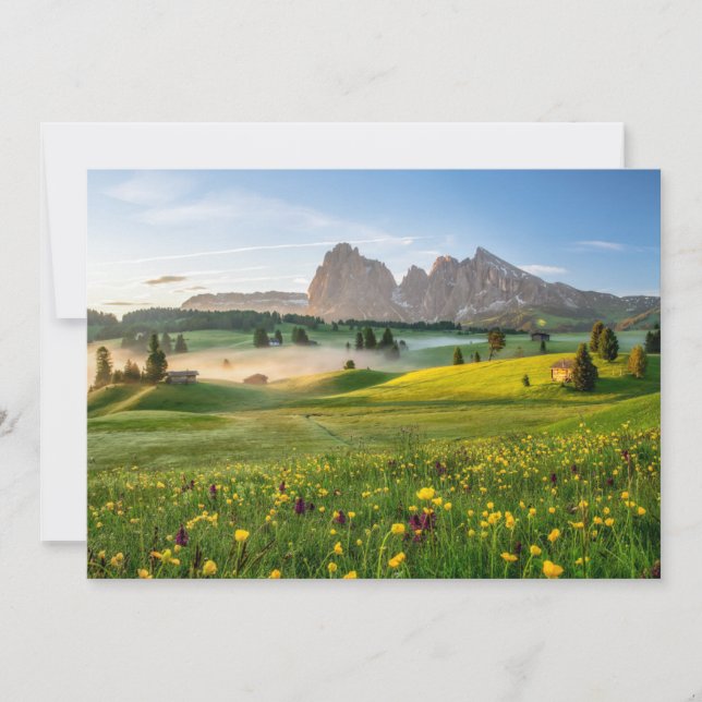 Carte De Remerciements Fleurs | Spring Alpe di Siusi Langkofel (Devant)