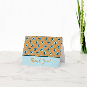 Carte De Remerciements Fleurs Tiny Bleues Tournesol