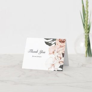 Carte De Remerciements Fleurs tropicales modernes et Monstère