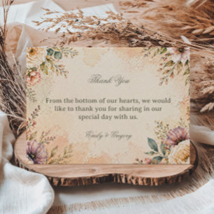 Carte De Remerciements Fleurs Vintage Douces