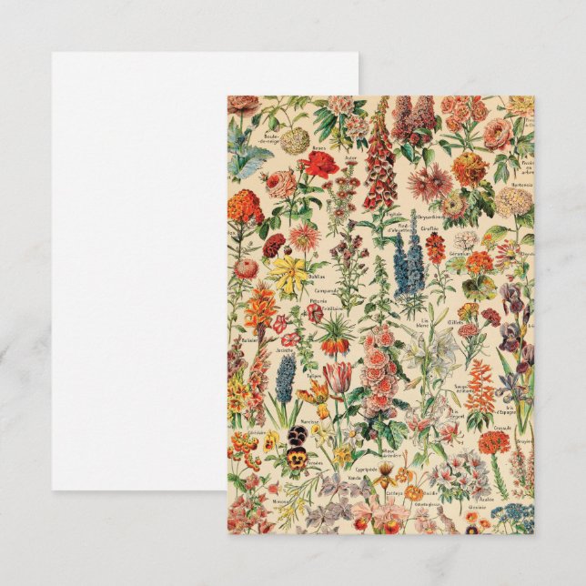 Carte De Remerciements Fleurs vintages (Devant / Derrière)