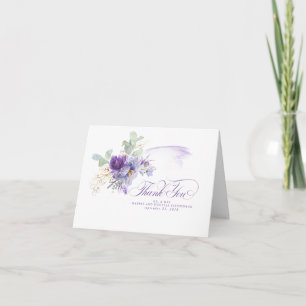 Carte De Remerciements Fleurs Violettes de Lavande Élégance Botanique Mar