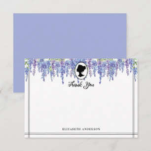 Carte De Remerciements Fleurs Violettes Vintage Mariage de Style Régence 