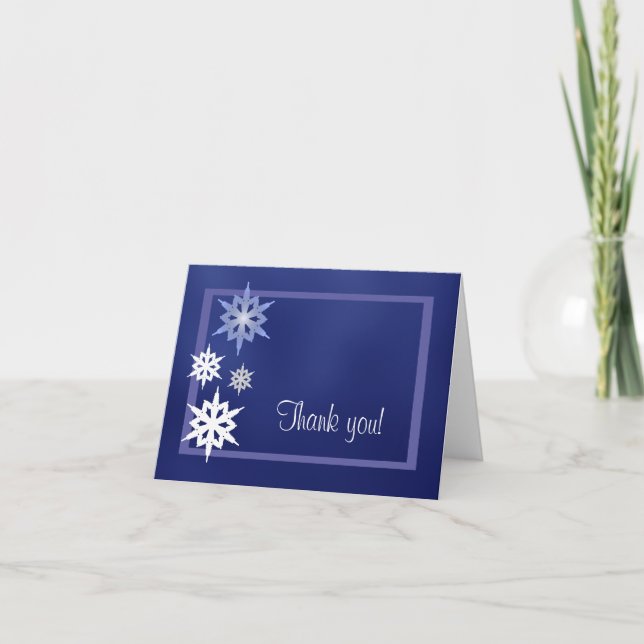 Carte de remerciements Flocon de neige d'hiver (Devant)