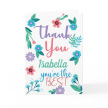 Carte de remerciements floral