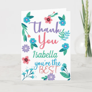 Carte de remerciements floral
