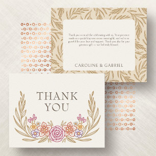 Carte De Remerciements Floral Automne Fleur sauvage Mariage