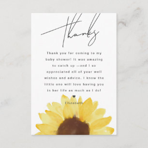 Carte de remerciements floral Baby shower de tourn