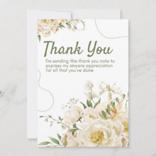 Carte de remerciements Floral Bio Vert