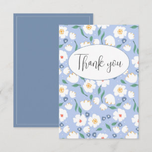Carte de remerciements floral bleu