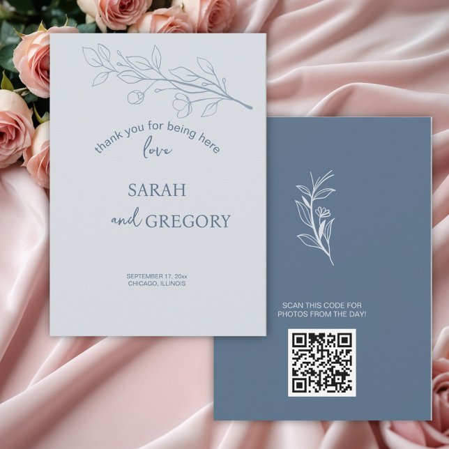 Carte de remerciements Floral Boho simple (Créateur téléchargé)