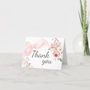 Carte De Remerciements Floral Coquette Baby dans le Baby shower en fleurs