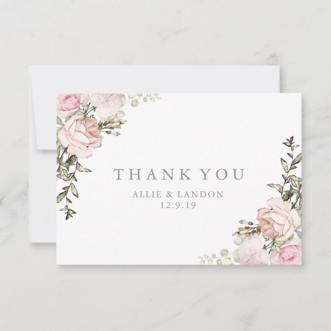 Carte de remerciements floral de printemps (Devant)