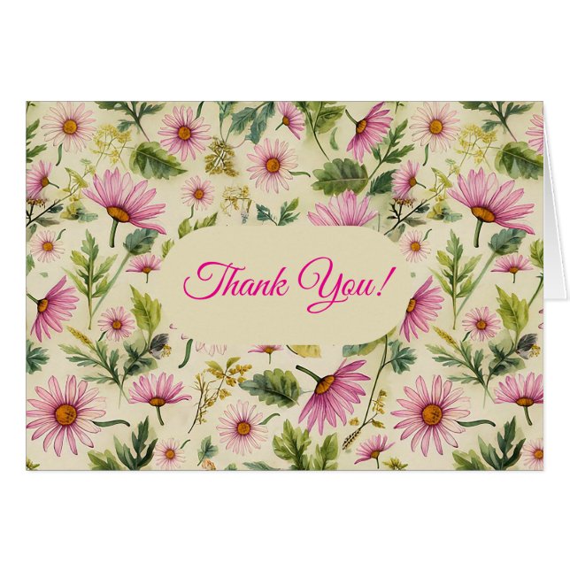 Carte de remerciements floral de printemps (Devant Horizontal)