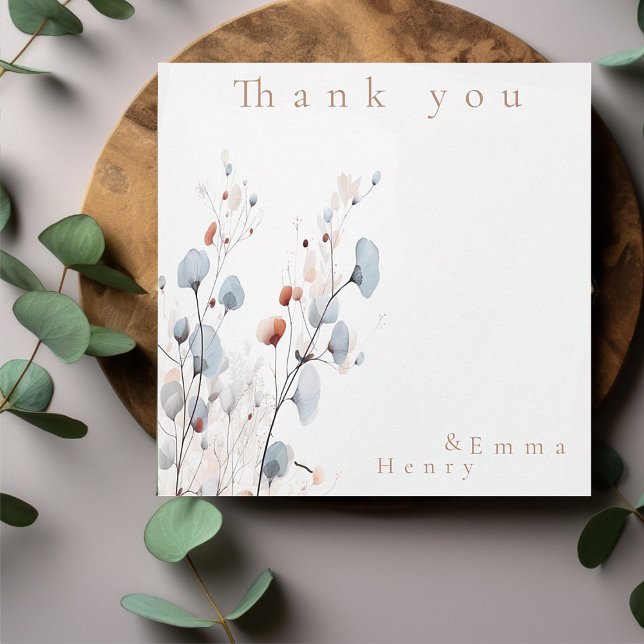 Carte De Remerciements Floral d'hiver (Créateur téléchargé)