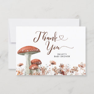 Carte de remerciements floral du champignon Boho F