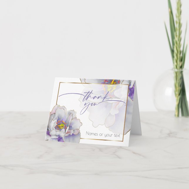 Carte De Remerciements Floral Exotique Violet (Devant)