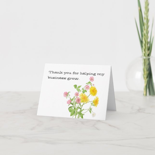 Carte De Remerciements Floral Fleur sauvage (Devant)