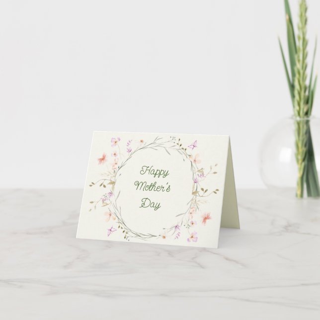 Carte De Remerciements Floral Fleur sauvage Rustic Boho Ecriture Annivers (Devant)