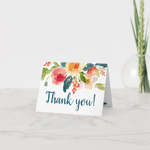Carte De Remerciements Floral Garden Bridal Shower Thank You Card