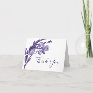Carte de remerciements Floral Iris Violet