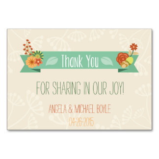 Carte de remerciements floral (Mariage)