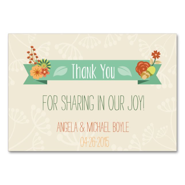 Carte de remerciements floral (Mariage) (Devant)