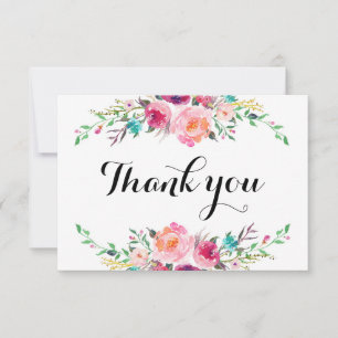 carte de remerciements floral, mariage