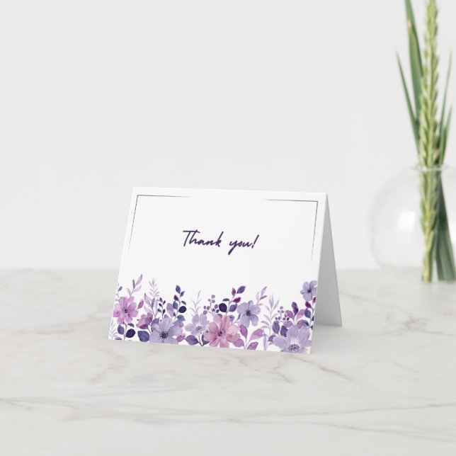 Carte de remerciements floral pliable (Devant)