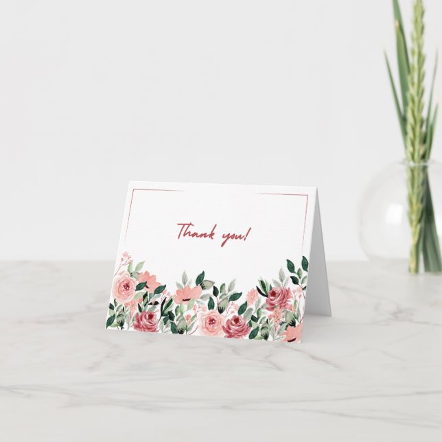 Carte de remerciements floral pliable (Devant)