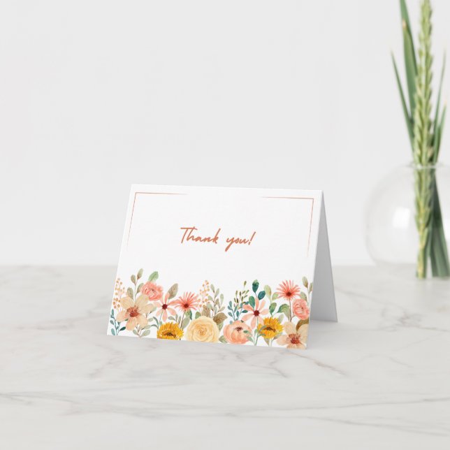 Carte de remerciements floral pliable (Devant)
