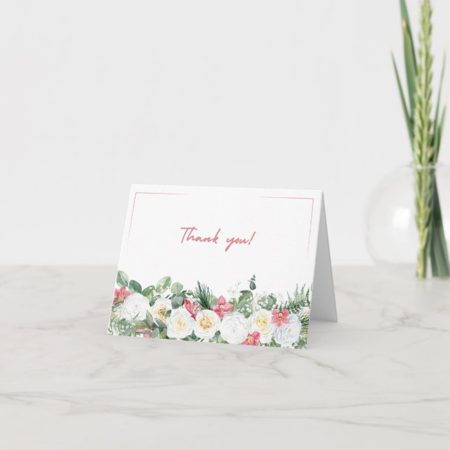 Carte de remerciements floral pliable (Devant)