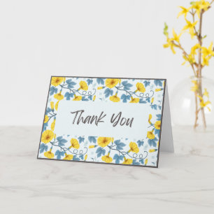Carte de remerciements floral plié standard de 5 p