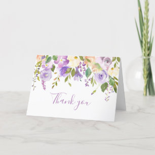 Carte De Remerciements Floral pourpre