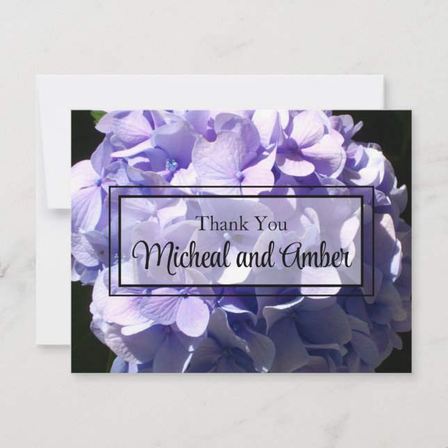 Carte De Remerciements Floral pourpre hydrangée violette fleur pourpre (Devant)