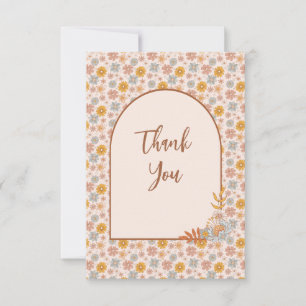 Carte de remerciements floral retro Vintage Boho