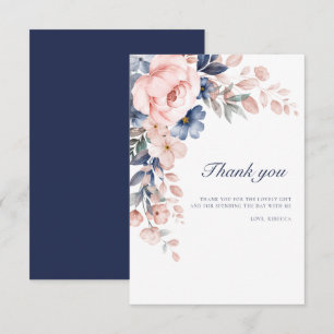 Carte De Remerciements Floral rose 60e anniversaire