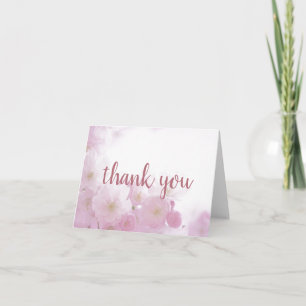Carte De Remerciements Floral Rose or élégant moderne Plain moderne moder